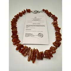 GENERICO - Collar ámbar báltico crudo 20-22cm con Cuarzo Rosa