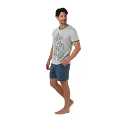 BECKIL - COD 3040 PIJAMA ALGODON ESTAMPADO POLERA LETRAS, MANGA CORTA