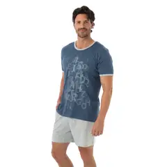 BECKIL - COD 3040 PIJAMA ALGODON ESTAMPADO POLERA LETRAS, MANGA CORTA