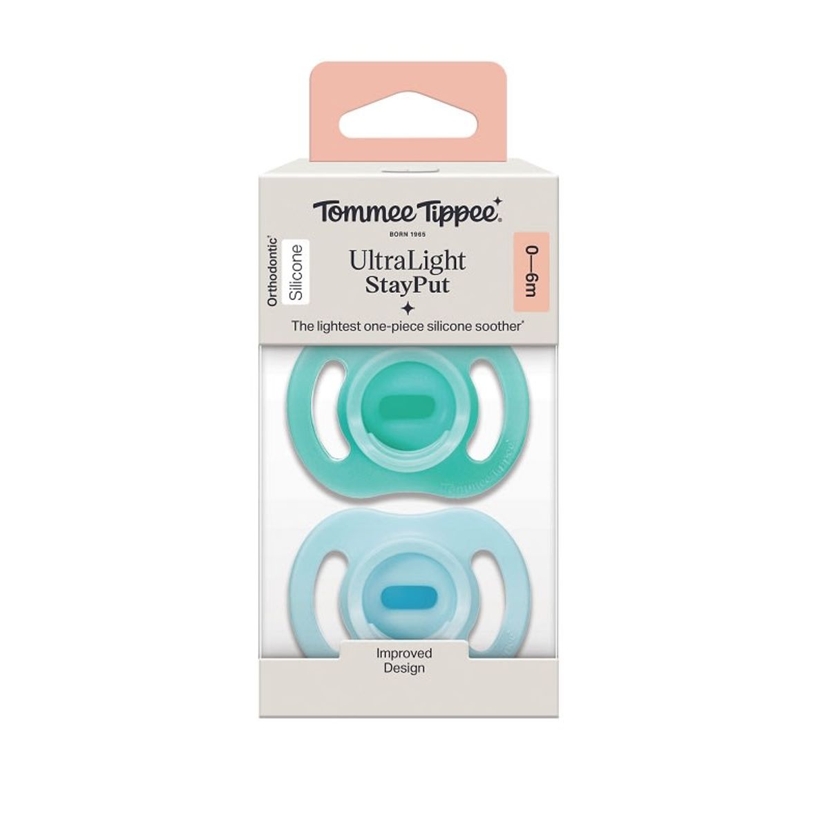 TOMMEE TIPPEE - Pack 2 Chupetes Ultra Ligero Stayput 0-6M