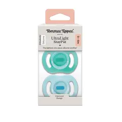 TOMMEE TIPPEE - CHUPETE DE SILICONA ULTRA LIGERO STAYPUT 2 UNIDADES 0-6 MESES VERDE-CELESTE