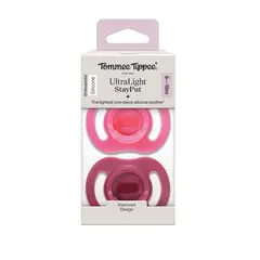 TOMMEE TIPPEE - CHUPETE DE SILICONA ULTRA LIGERO STAYPUT 2 UNIDADES 6-18 MESES ROSADO