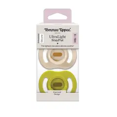 TOMMEE TIPPEE - Chupete de silicona 1 pieza ligero 6-18 meses 2 unidades Ultralight Stayput verde