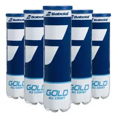 BABOLAT - ESPECIAL 5 TARROS PELOTAS TENIS GOLD ALL COURT - 4 UNIDADES POR TARRO