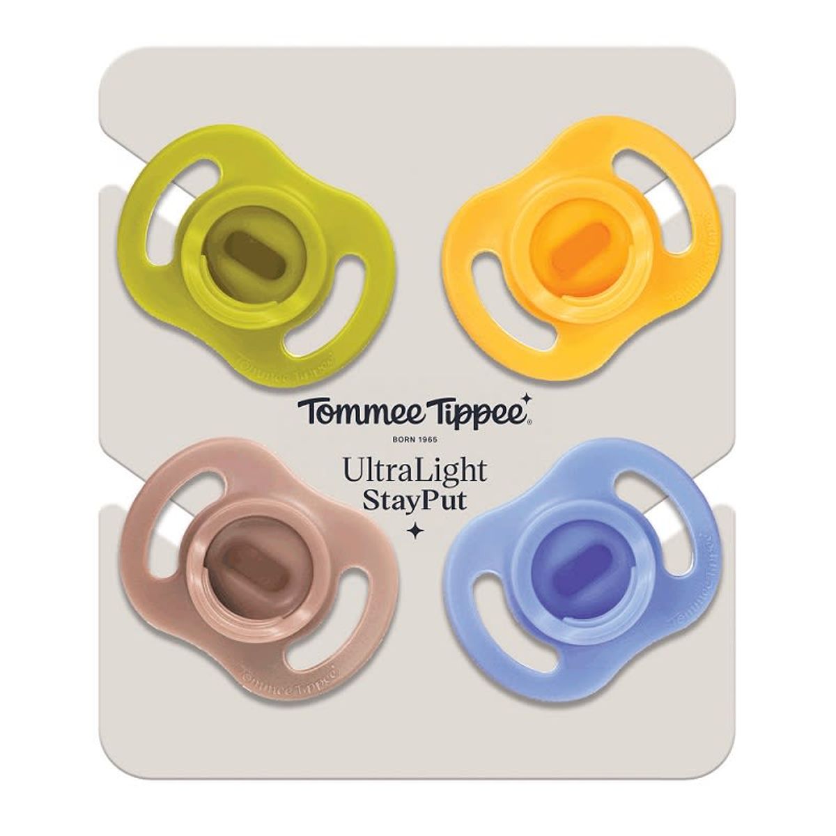 TOMMEE TIPPEE - PACK 4 CHUPETES DE SILICONA ULTRALIGHT STAYPUT 6-18 MESES NIÑO