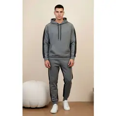 LIKE SHOP - Conjunto Deportivo Franja Buzo Jogger y Polerón Hombre Frizado A1716