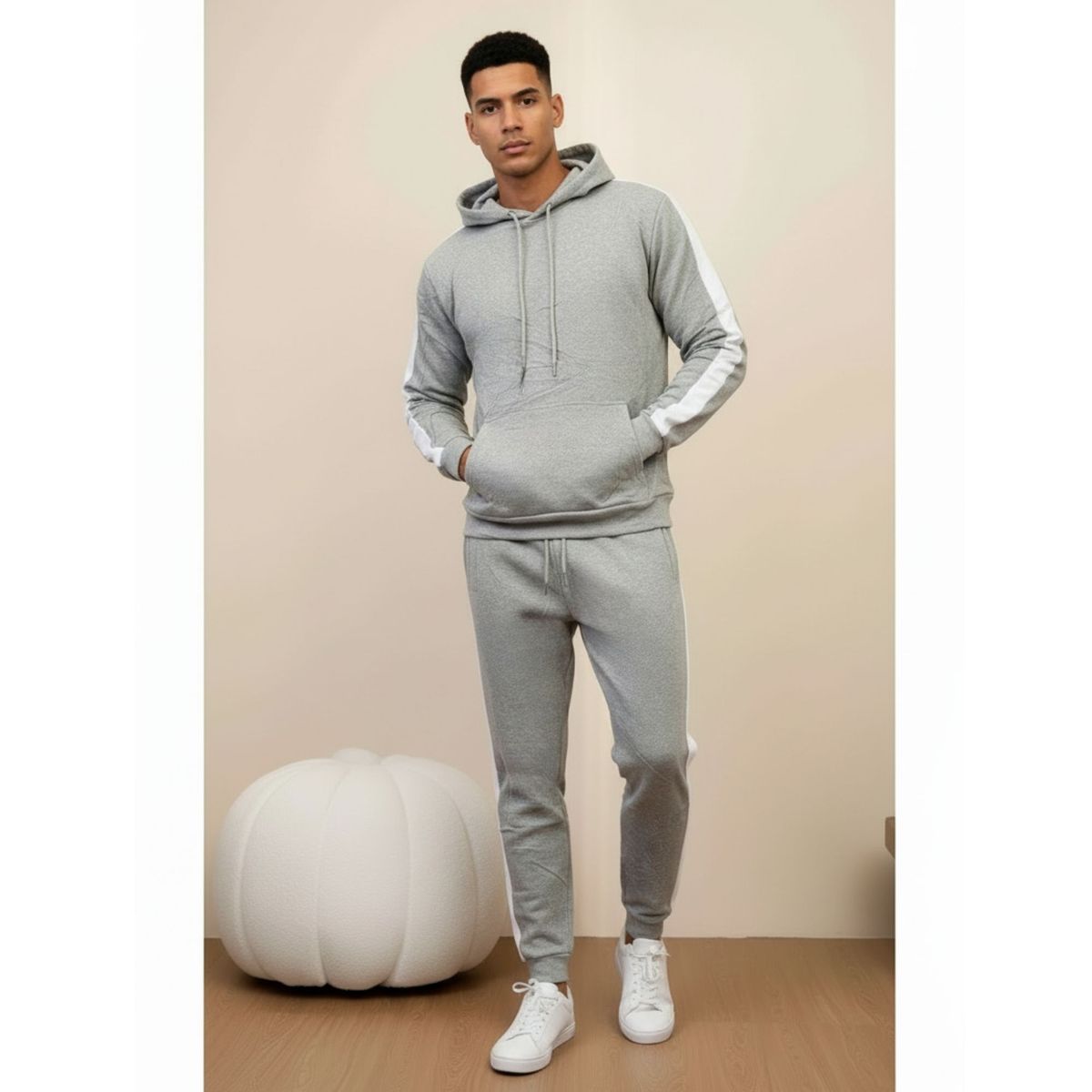 LIKE SHOP - Conjunto Deportivo Franja Buzo Jogger y Polerón Hombre Frizado A1716
