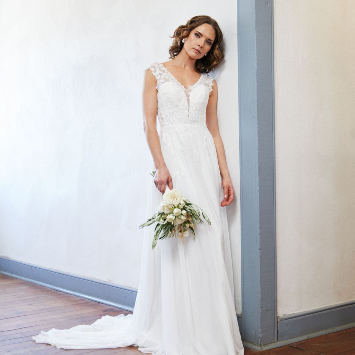 MI PLACARD - Vestido Largo de Novia Aura Gasa Ivory