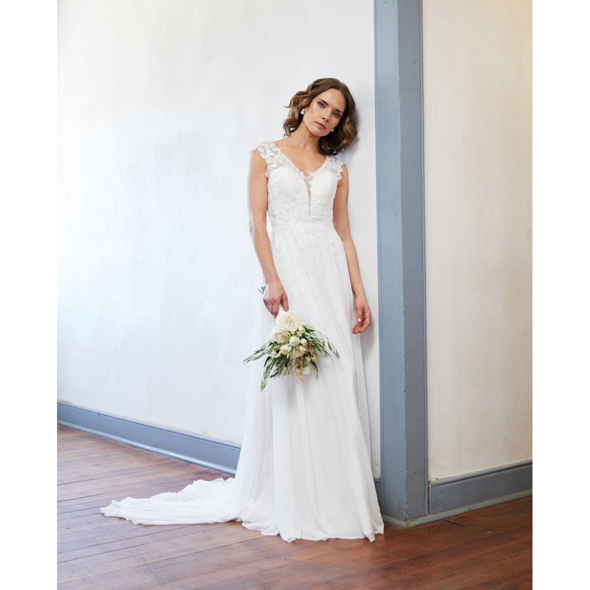 MI PLACARD - Vestido Largo de Novia Aura Gasa Ivory