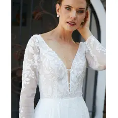 MI PLACARD - Vestido Largo de Novia Clair Ajustable Gasa Ivory