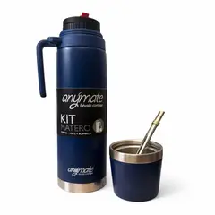 GENERICO - Kit Matero 3 en 1 Termo + Mate + Bombilla 850ml