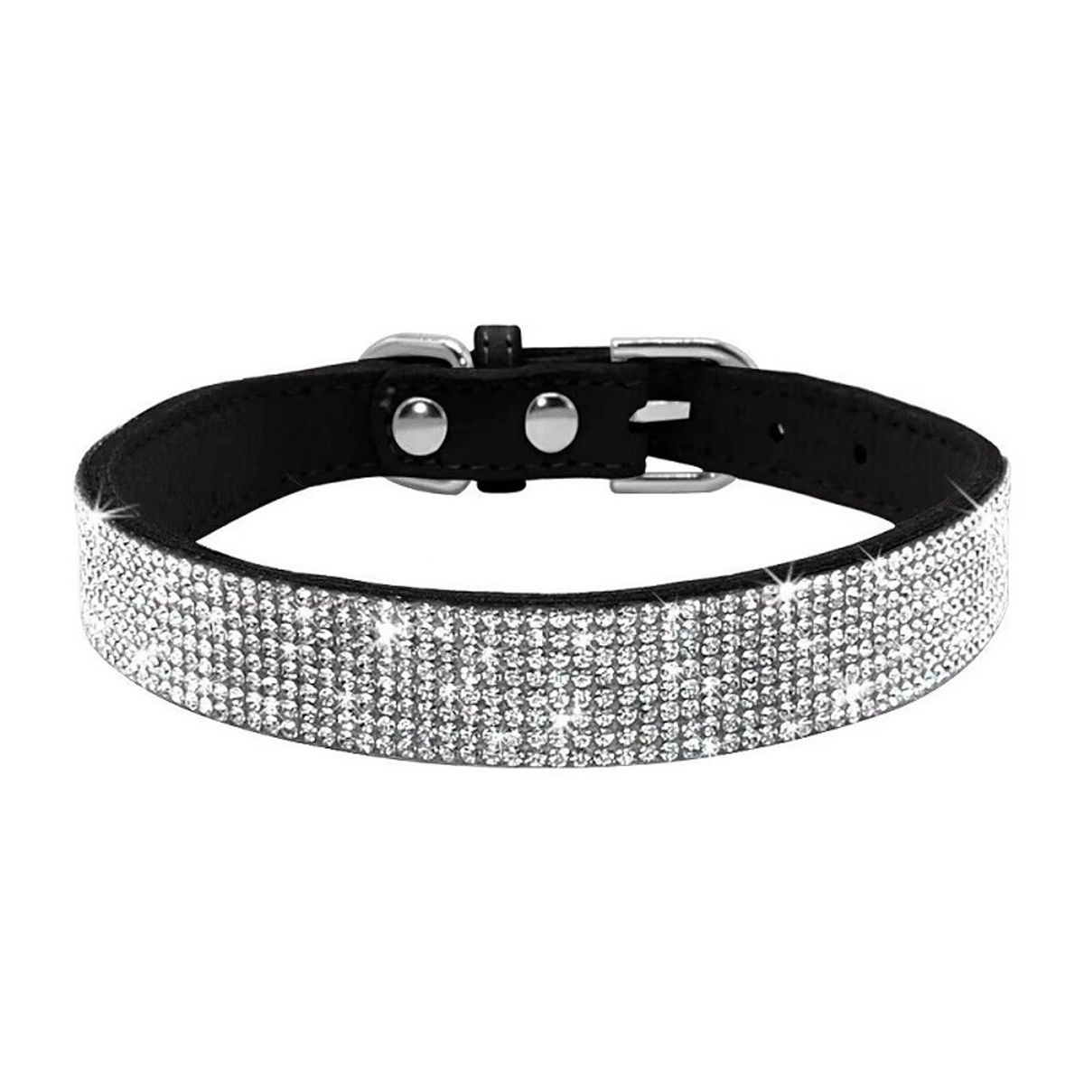 GENERICO - Collar con Brillantes para Perritas Grandes Glam 2XL Negro