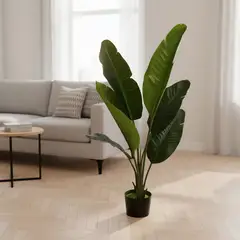 GENERICO - Planta Artificial De Ave Del Paraíso, 90 Cm Alto, 6 Hojas