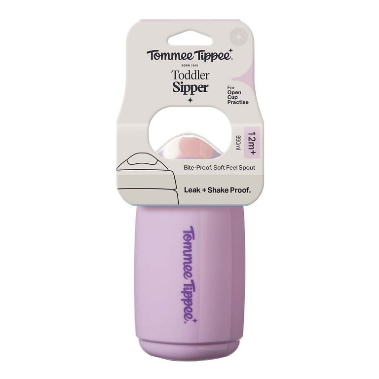 Vaso antiderrame boquilla ancha 390ml Toddler Sipper 12 meses+ lila