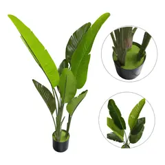 GENERICO - Planta Artificial De Ave Del Paraíso, 120 Cm Alto, 9 Hojas