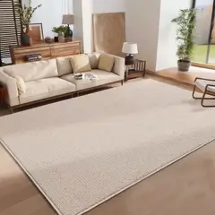 GENERICO - ALFOMBRA TEJIDA ANTIDESLIZANTE DE 160CM X 200CM COLOR BEIGE CM