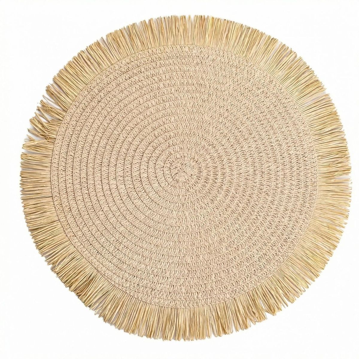 IDEEHOUSE - Set 6 Individuales Manteles Natural 38 Cm Pack 6 Colores Beige Lisa