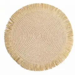 IDEEHOUSE - Set 6 Individuales Manteles Natural 38 Cm Pack 6 Colores Beige Lisa