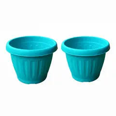 GENERICO - Pack 2 Maceteros Plástico Redondo Calipso 19 cm.