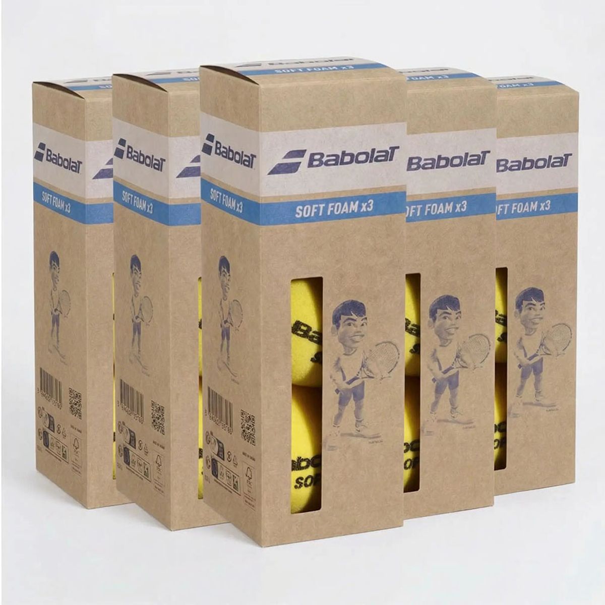 BABOLAT - ESPECIAL 5 CAJAS PELOTAS TENIS BABOLAT SOFT FOAM - 3 UNIDADES POR CAJA