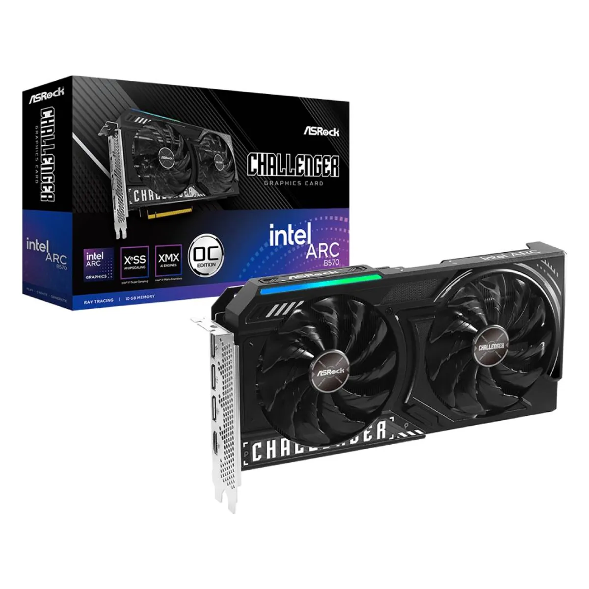 ASROCK - Tarjeta de Video ASRock Arc B570 Challenger 10GB OC