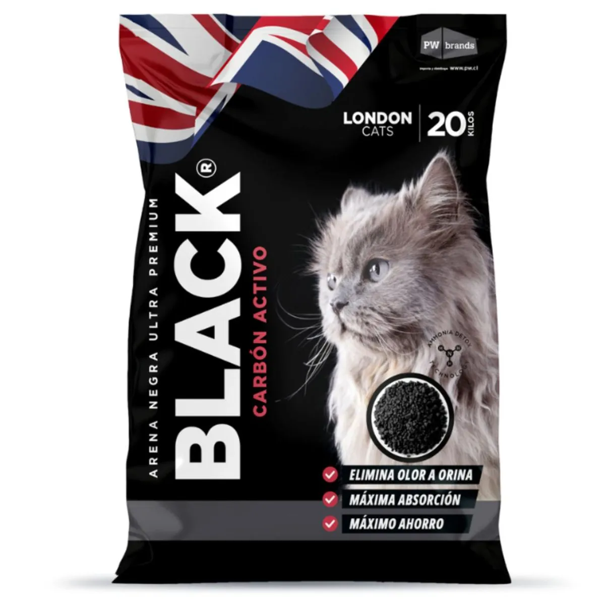 LONDON - Arena London Cats Black 20 kg Bentonita con Carbón