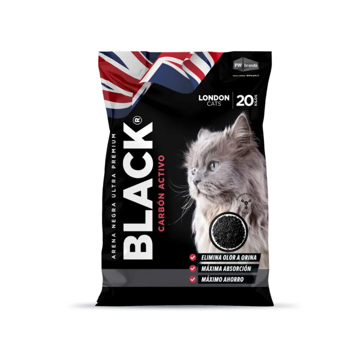 LONDON - Arena London Cats Black 20 kg Bentonita con Carbón