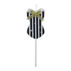 GENERICO - Vela vestido blanco y negro 5x12cm