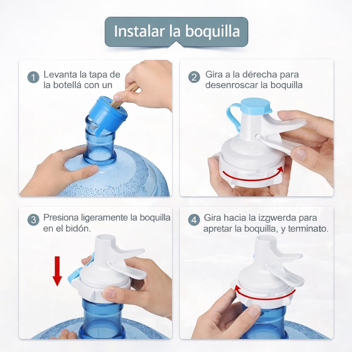 GENERICO - Soporte Dispensador para Bidón de Agua Inclinado - Sistema Antigoteo y Ergonómico