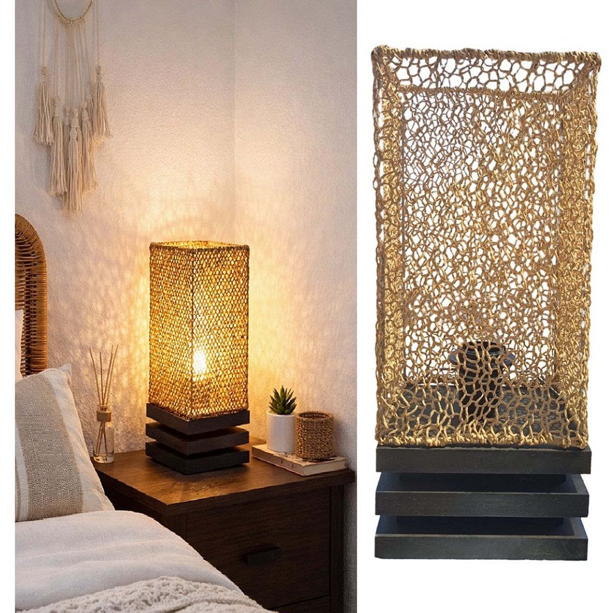 CAROLD STEVENS - Lámpara de Velador Sima Tejida