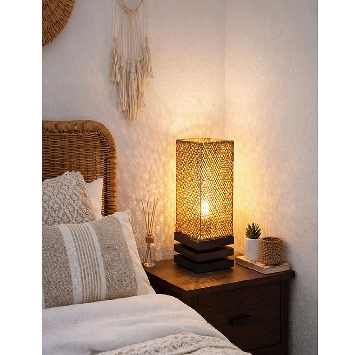 CAROLD STEVENS - Lámpara de Velador Sima Tejida