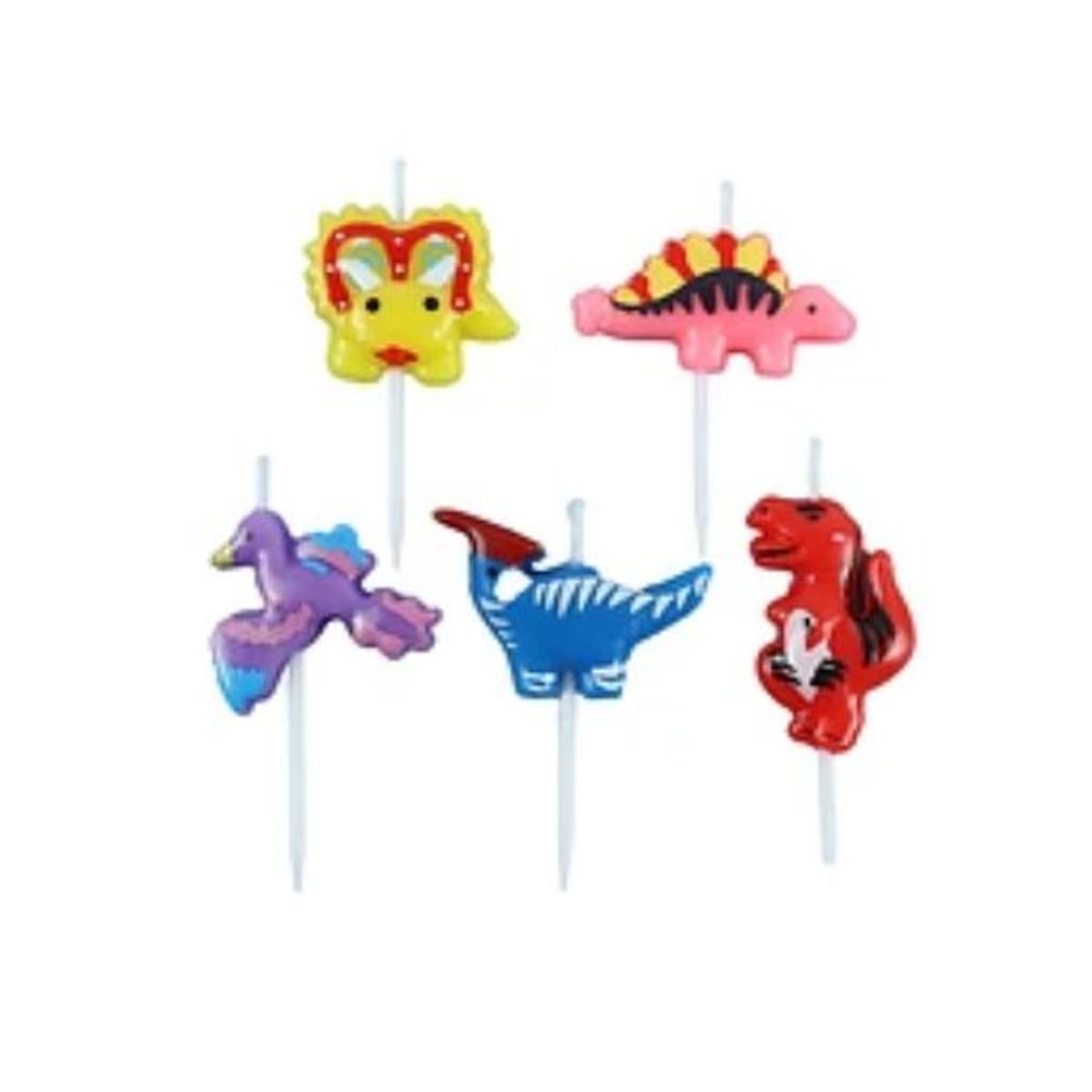 GENERICO - Set de velas dinosaurio 4x6cm 5pcs