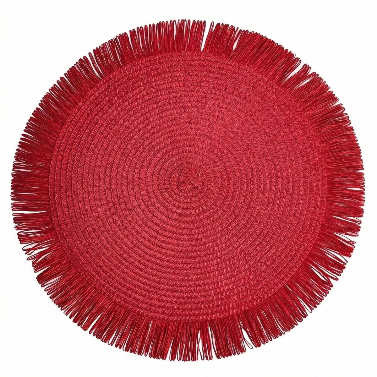 IDEEHOUSE - Set 6 Individuales Manteles Natural 38 Cm Pack 6 Colores Rojo Lisa