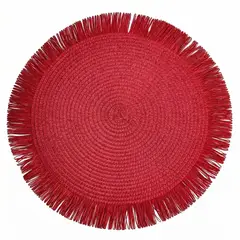 IDEEHOUSE - Set 6 Individuales Manteles Natural 38 Cm Pack 6 Colores Rojo Lisa