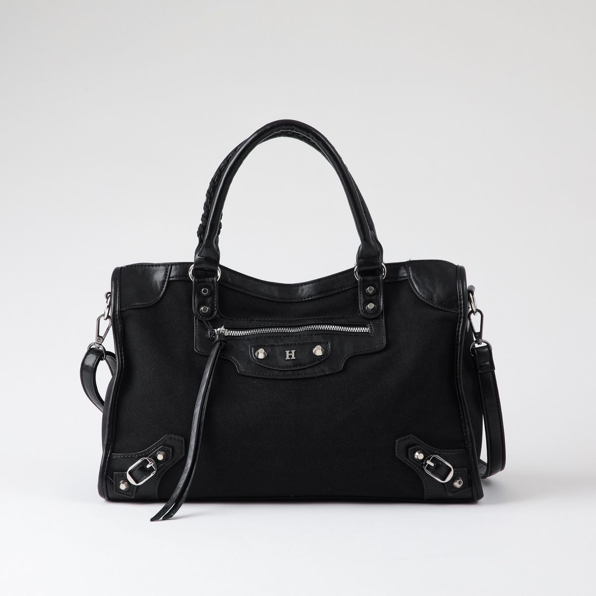 HUMANA - Cartera Hombro Coco Suede Black Humana