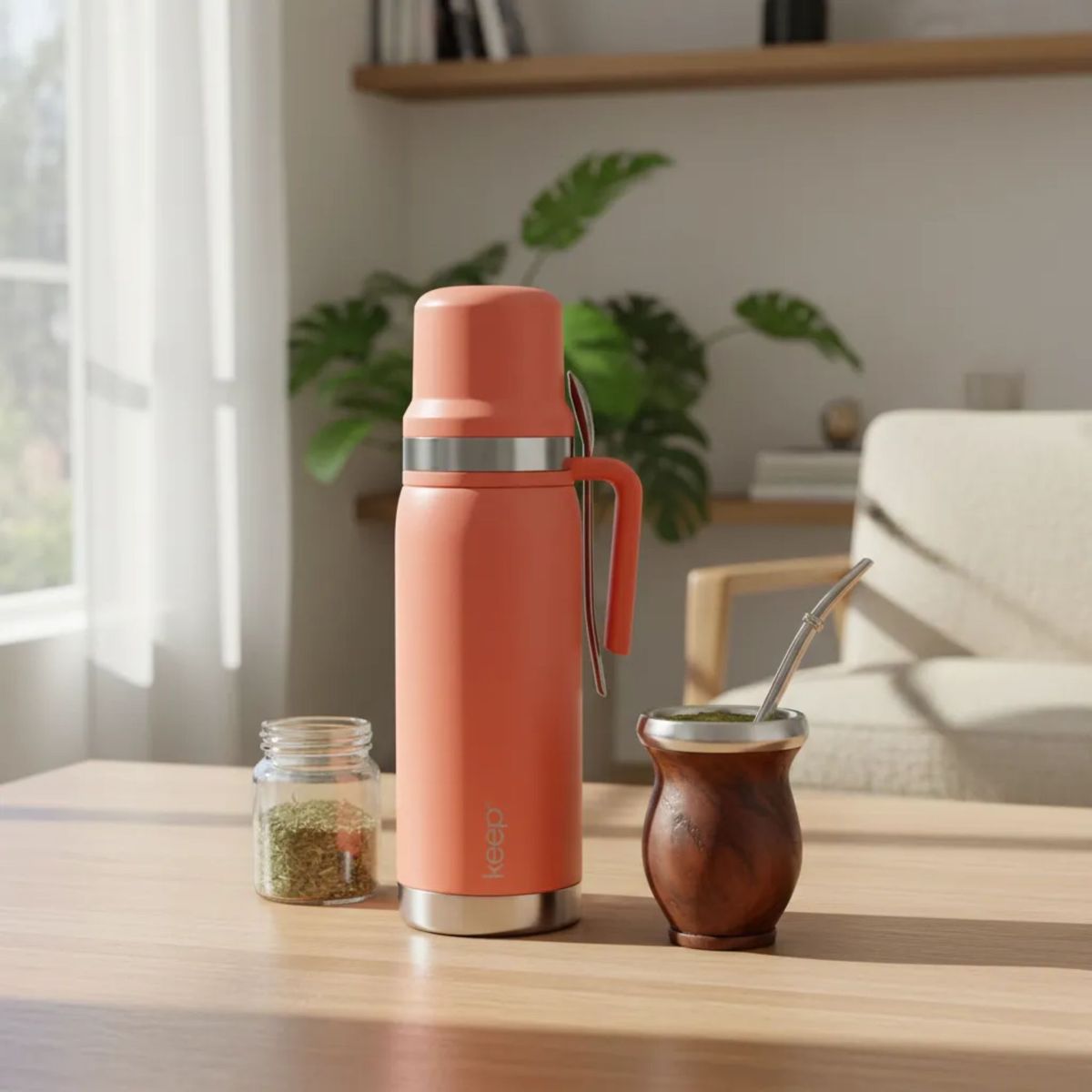 KEEP - Termo Matero 3 en 1 Keep Acero Inoxidable  1 Litro