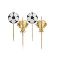 GENERICO - Set de velas de futbol 6cm 4pcs