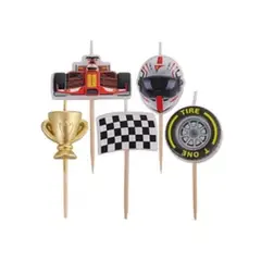 GENERICO - Set de velas de autos de carrera 7cm 5pcs