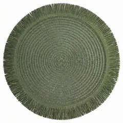 IDEEHOUSE - Set 6 Individuales Manteles Natural 38 Cm Pack 6 Colores Verde Lisa