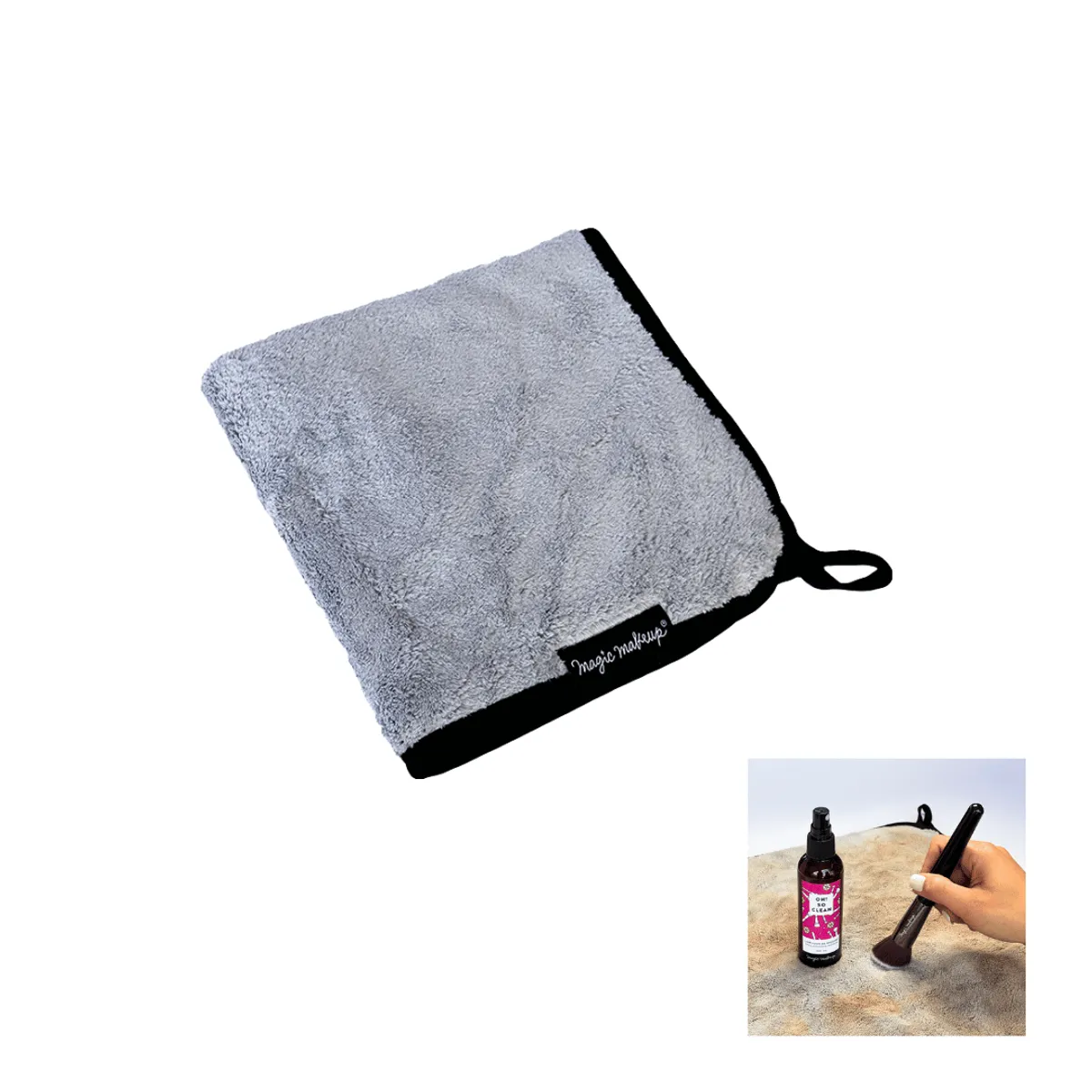 MAGIC MAKEUP - Toalla para limpiar brochas de microfibra gruesa 40x40cms