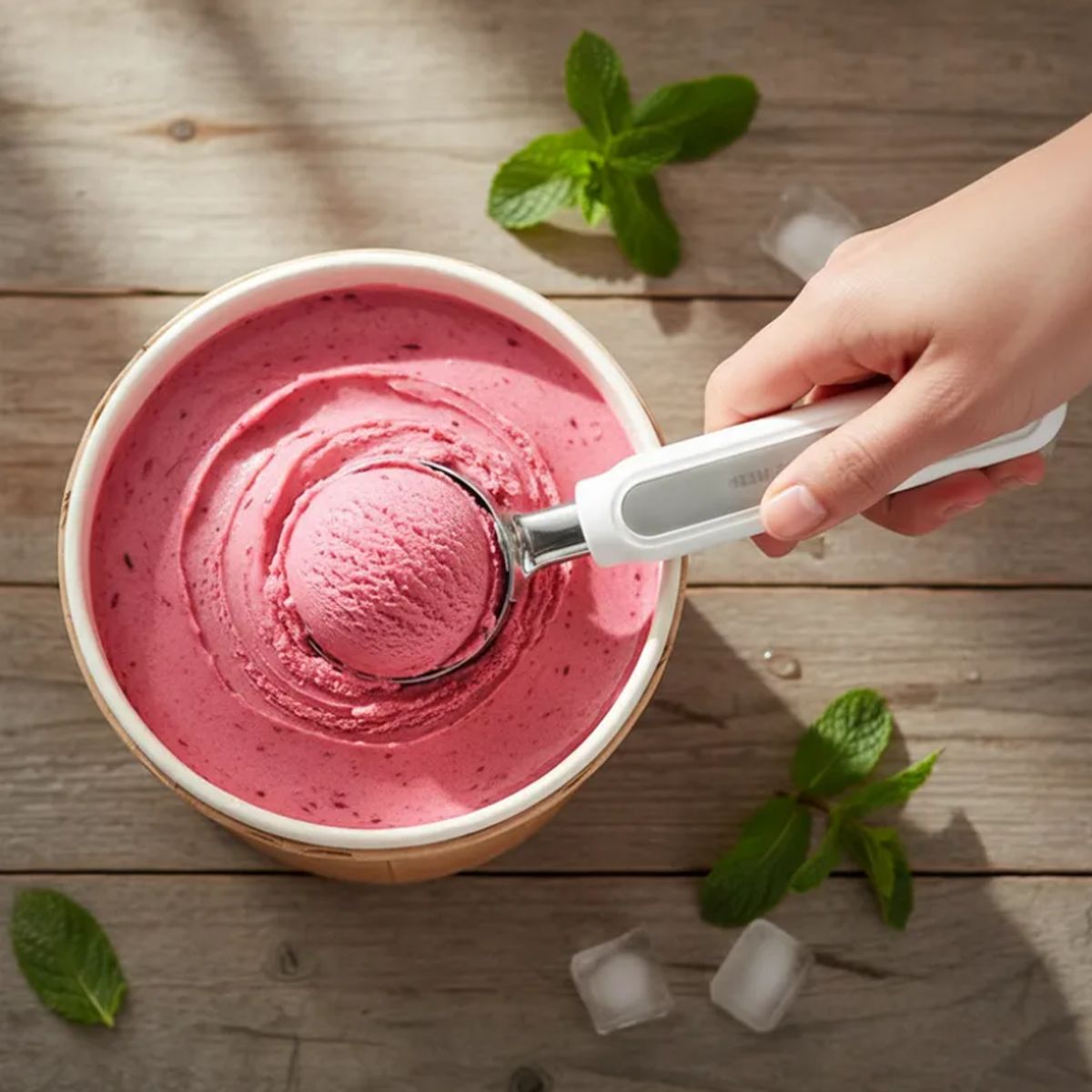 GENERICO - Cuchara Para Helado De Acero Inoxidable 19.5cm