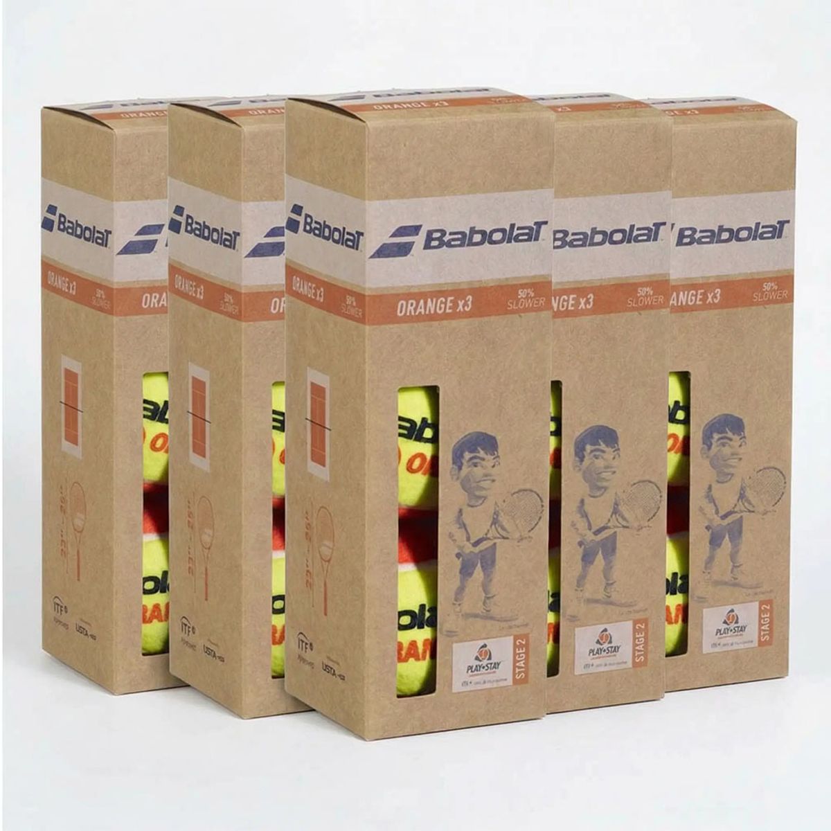 BABOLAT - ESPECIAL 5 CAJAS PELOTAS TENIS BABOLAT ORANGE - 3 UNIDADES POR CAJA