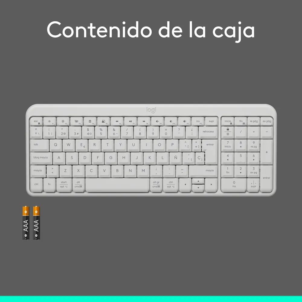 Teclado Inalámbrico Logitech K250 Workspace Blanco QWERTY Español Bluetooth