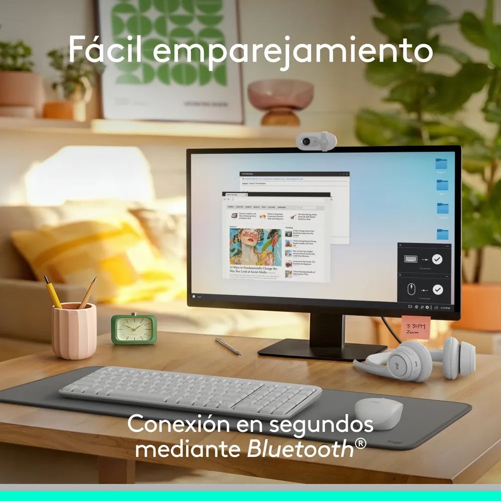 Teclado Inalámbrico Logitech K250 Workspace Blanco QWERTY Español Bluetooth