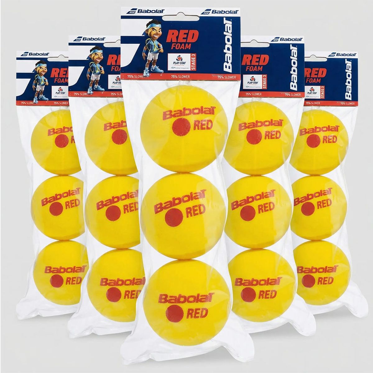 BABOLAT - ESPECIAL 5 SETS PELOTAS TENIS RED FOAM BABOLAT  - 3 UNIDADES POR SET