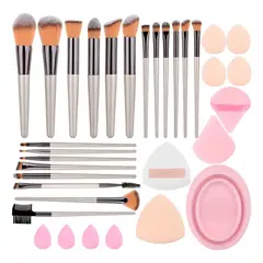 GENERICO - Juego De Brochas De Maquillaje Profesional 33pcs Color Plateado BELUG