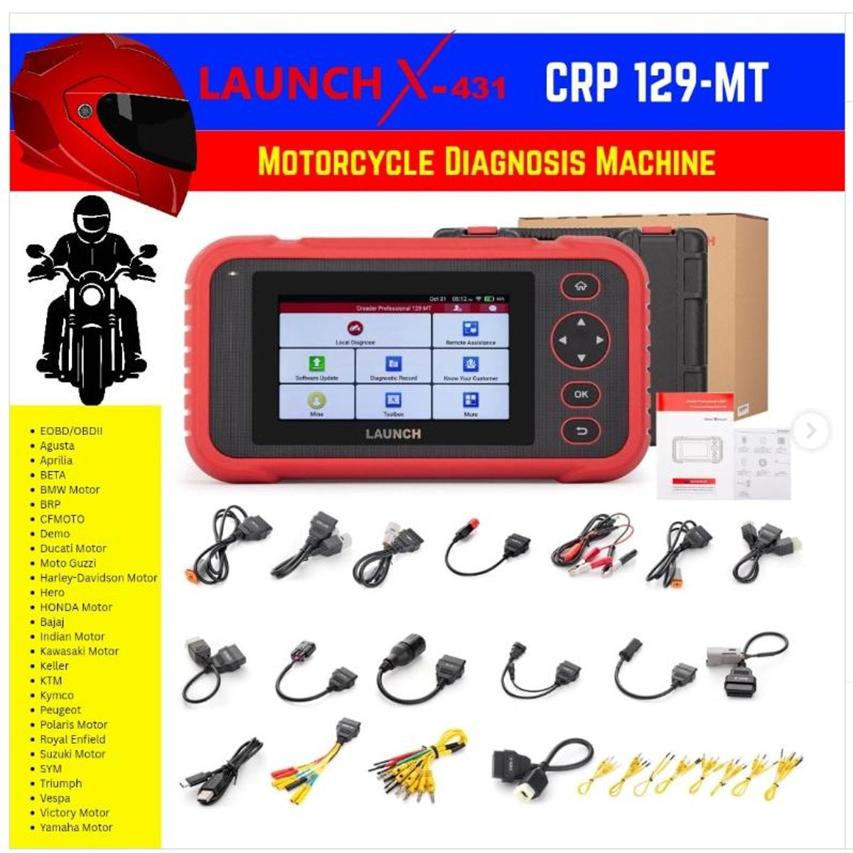 LAUNCH - Scanner  Motos LAUNCH CRP129 MT con sistema completo OBD