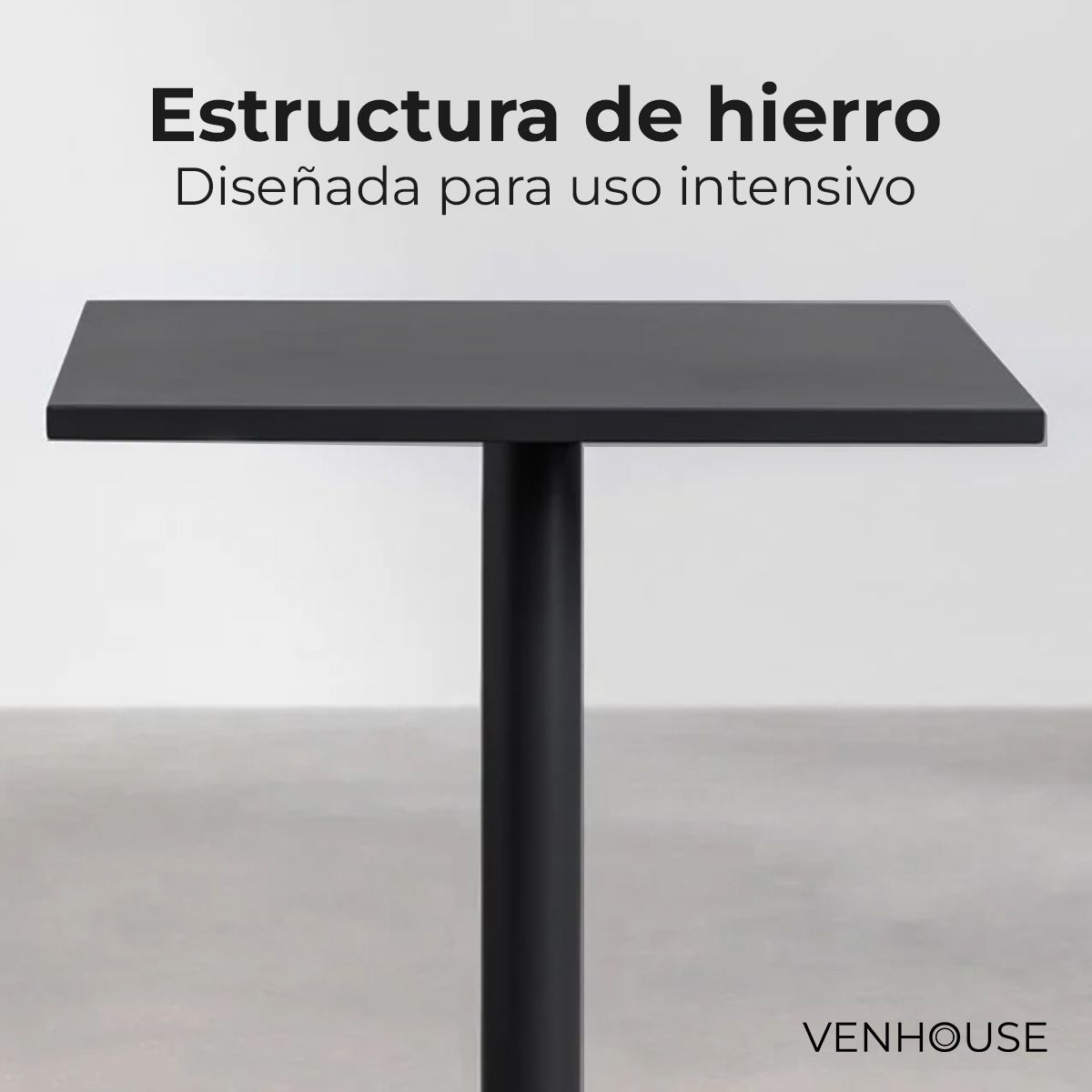 VENHOOUSE - Comedor Restaurante Cafetería 70x70x74cm 4 Sillas Venhoouse Negro