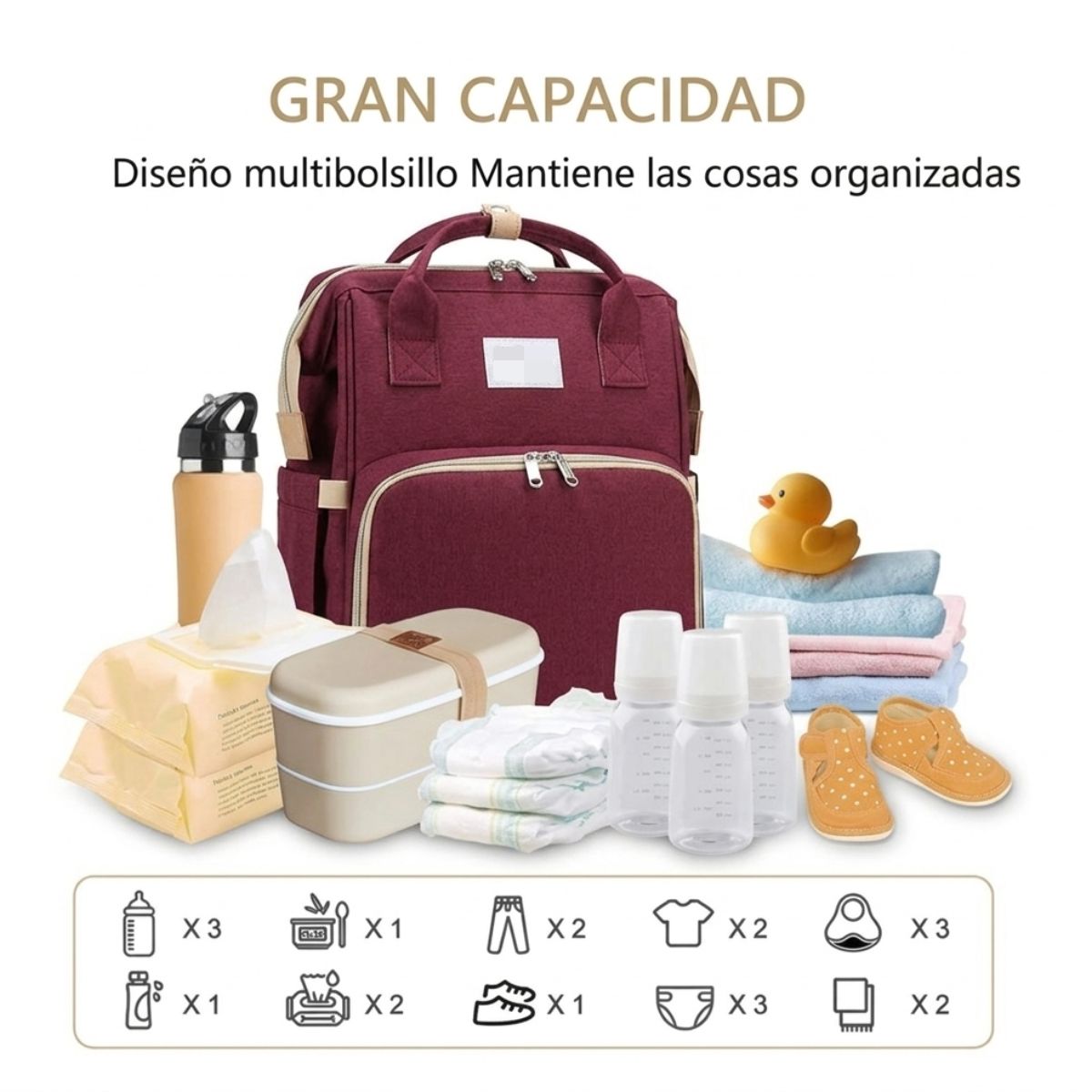MOVI - MOCHILA PAÑALERA Y MUDADORA DE BEBE 3 en 1