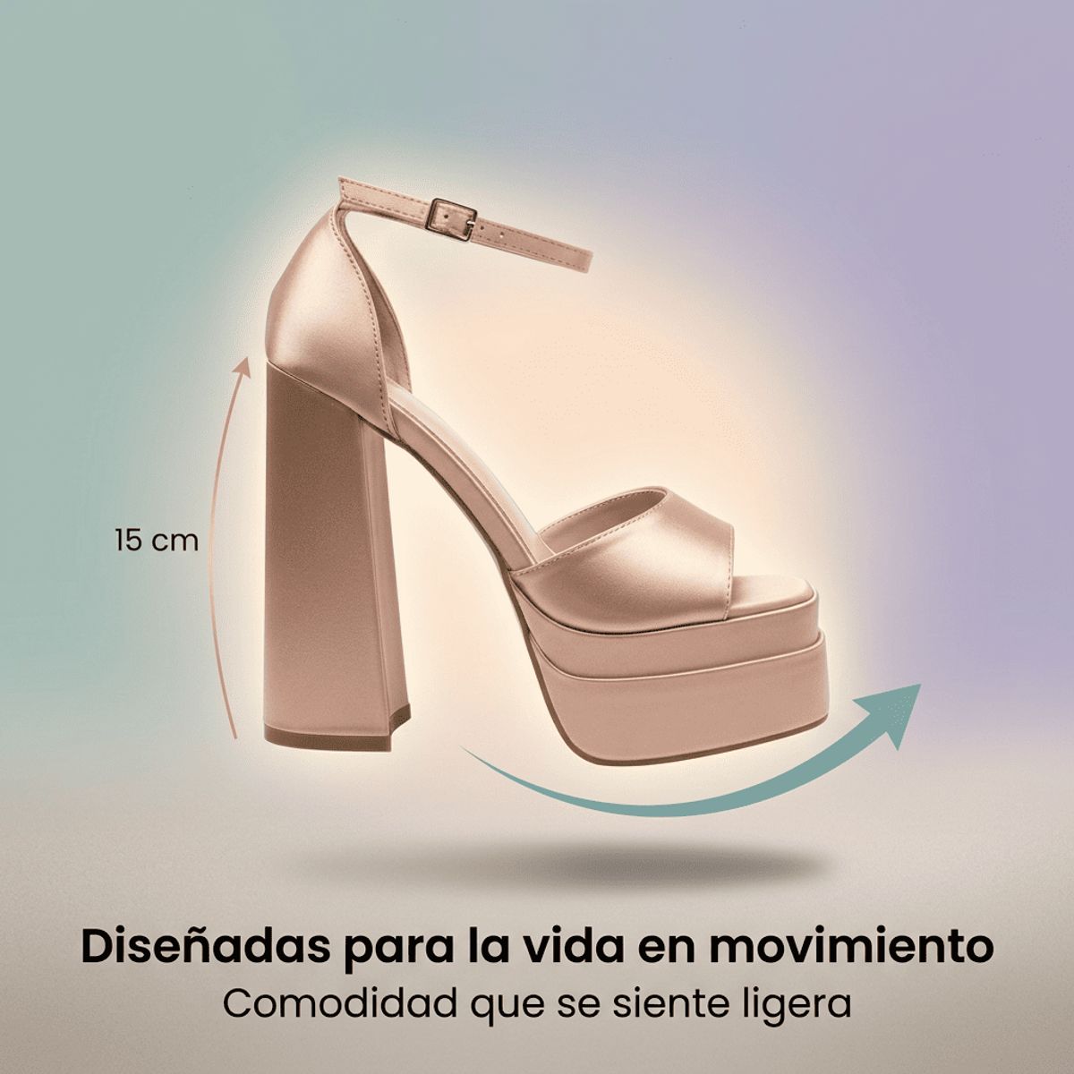 BOVINITA - Sandalia Mujer Taco Alto Plataforma Rosa Elegante Botin
